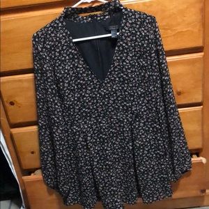 F21 Black Floral romper